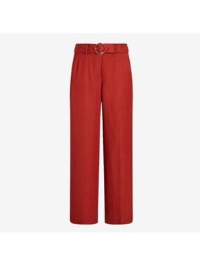 Express Terracotta Wide-Leg Belted Pants